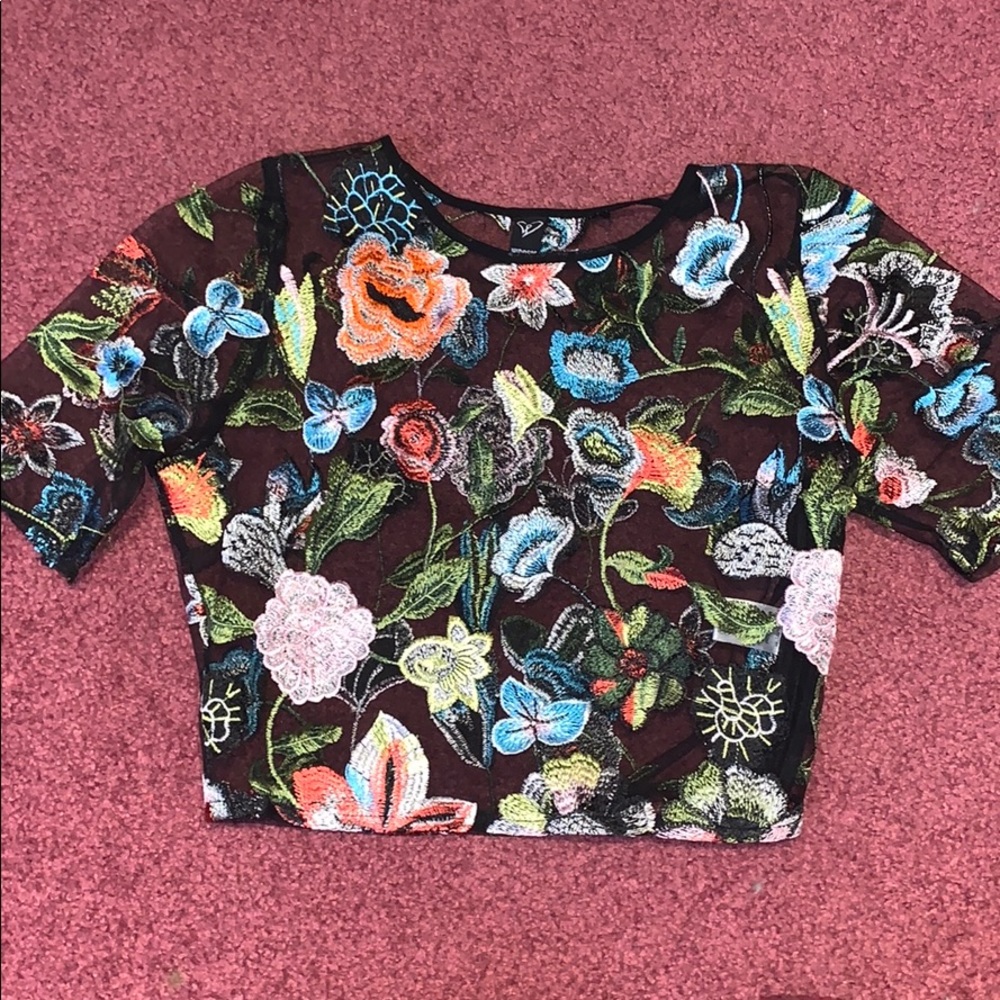 Sheer embroidered top